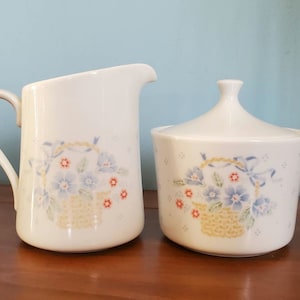 Corelle Country Cornflower Sugar and Creamer Set