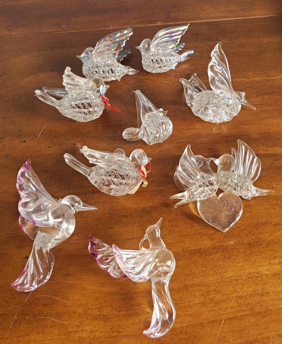 Vintage Silvestri Glass Bird Christmas Ornament Set of 9 Etsy