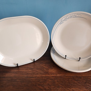 Vintage Corelle Blue Lily Dinner Plate and Platter Set