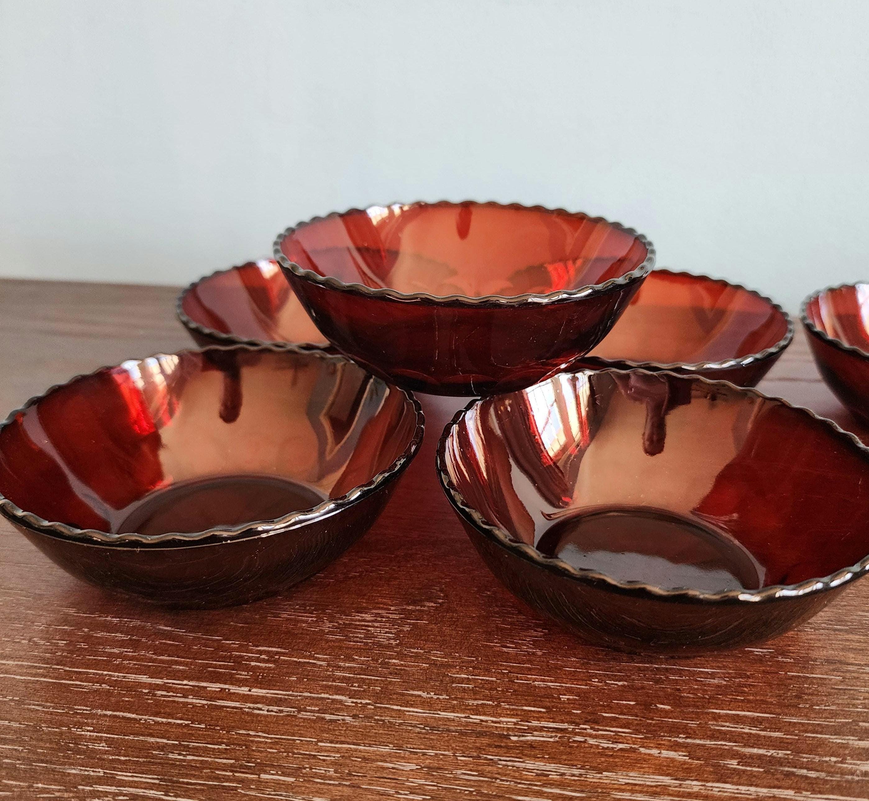 【希少】Anchor Hocking  Ruby デザートボウル 6個 Vintage Royal Ruby Dessert Bowl Set of 6 by Anchor Hocking - Etsy