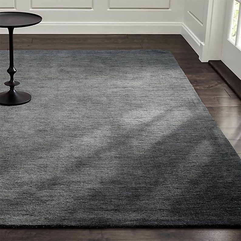New Rugs For Living Room Baxter Grey Wool Rug 5x8 6x9 8x10 Etsy