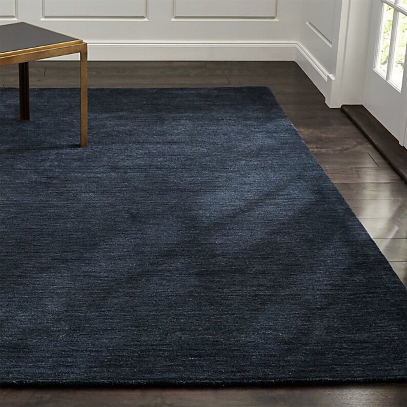 New Rug for living room Crate and barrel Baxter Indigo Wool Etsy