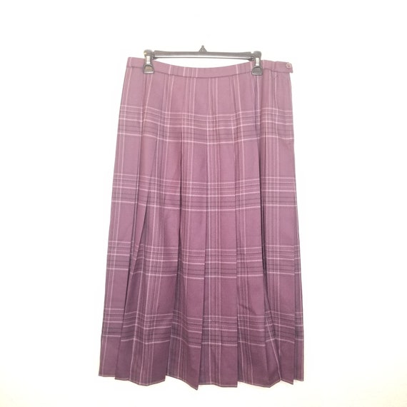 Vintage USA Pendleton Wool Skirt  Purple Plaid Wo… - image 1