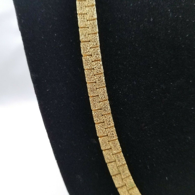 Vintage Premier Jewelry Necklace Bracelet Set Gold Tone Textured