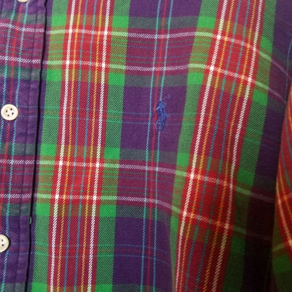 Vtg 90s Polo Ralph Lauren Button Up Mens Shirt Sz… - image 3