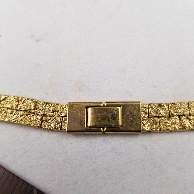 Vintage Premier Jewelry Necklace Bracelet Set Gold Tone Textured