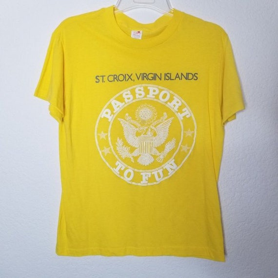 Vtg 70s St Croix Virgin Islands Yellow T-Shirt