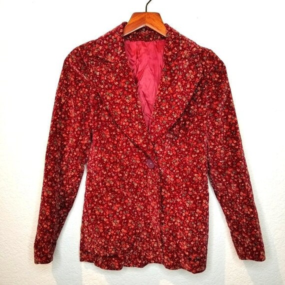 Vintage 70s Womens Floral Dandy Blazer