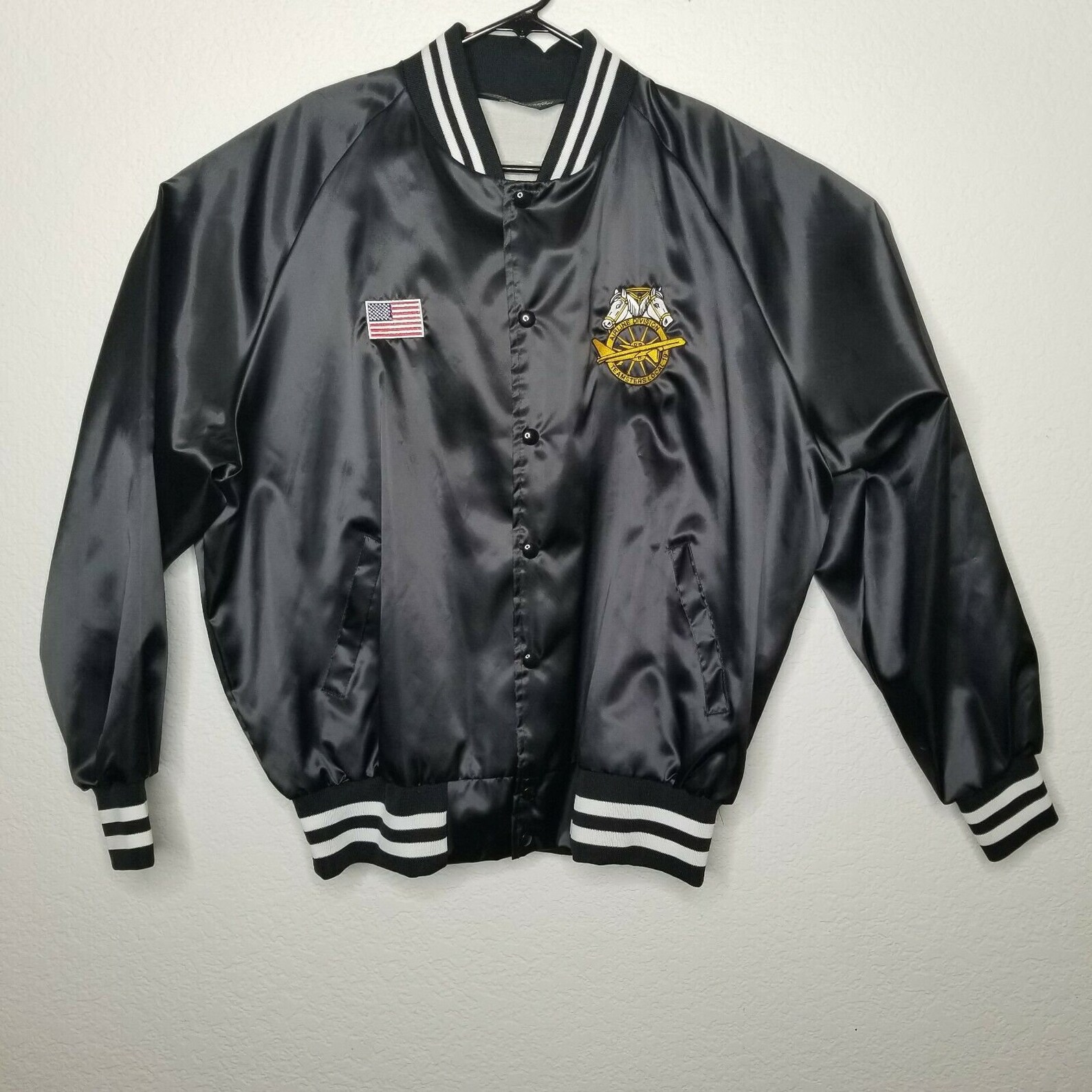 Teamsters Satin Bomber Jacket Airline Division Sz XXL Vintage | Etsy