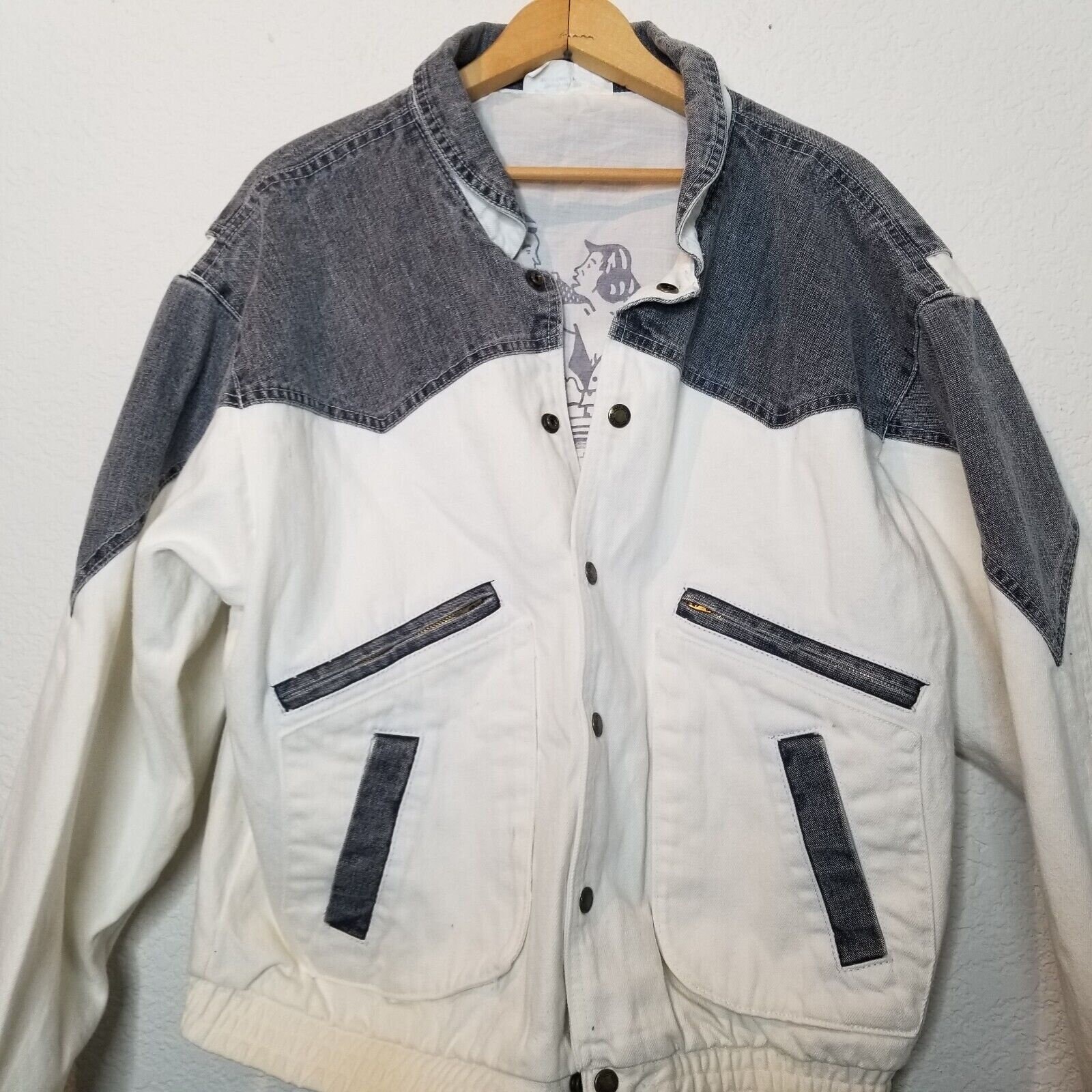 90s colorblock denim hot sale jacket