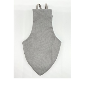 May include: A gray bird perch with two straps. The perch is made of a soft, textured fabric.