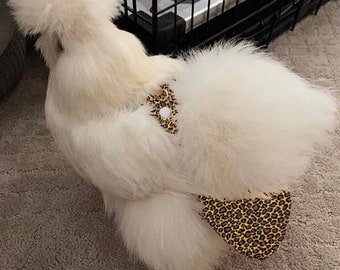 Chicken  Diaper in LEOPARD fabric with Optional Bow