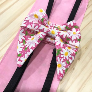Chicken  Diaper in PINK DAISY fabric and OPTIONAL Bow