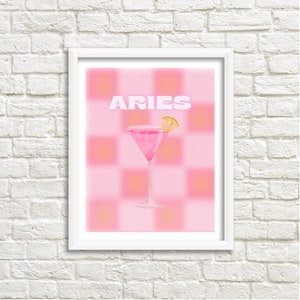 ARIES Printable Wall Art - Digital Download, Dorm Decor, Horoscope Prints, Trendy Prints, Retro Prints