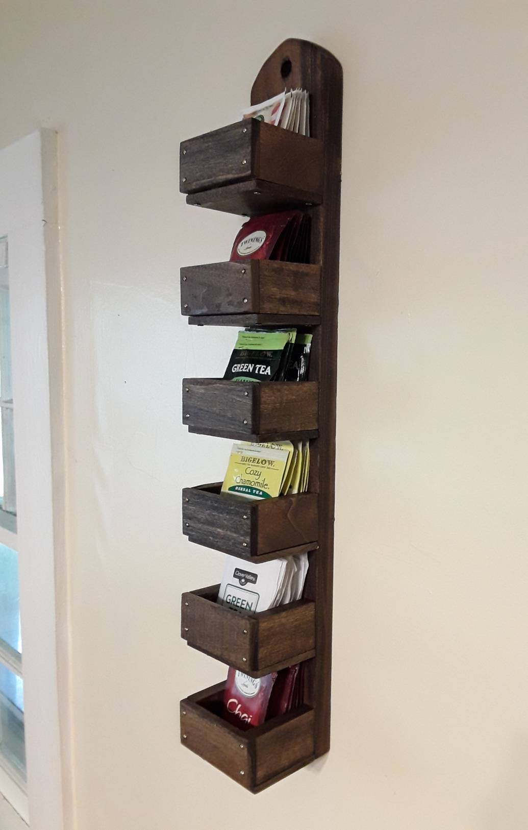 Made to Order Hanging Dark Tea Rack Organizer for Individually - Etsy