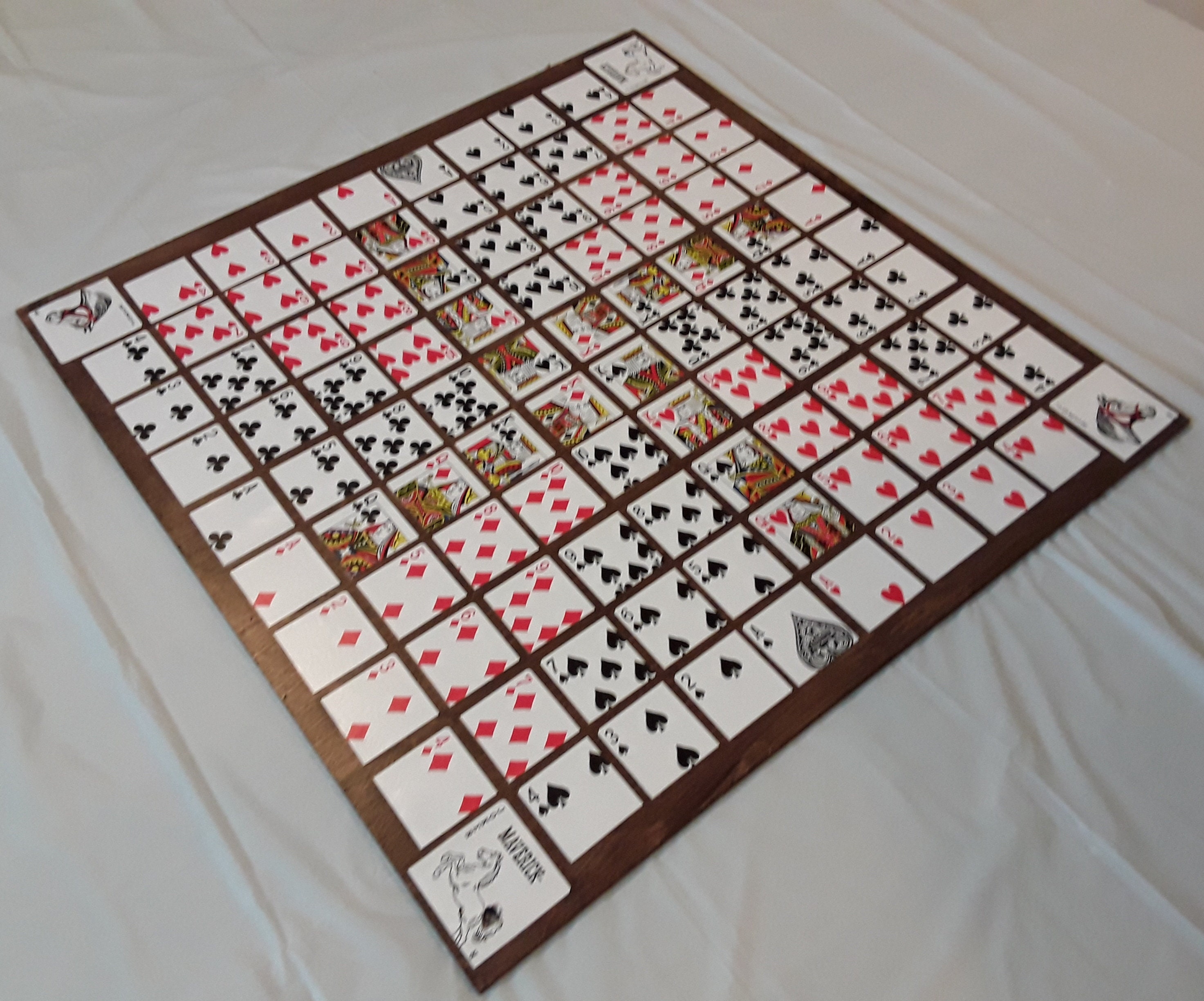 One Eyed Jack Game Board, Playing Cards Game Board, Hand Made One Eyed Jack  Game, Golden Pecan Stain 