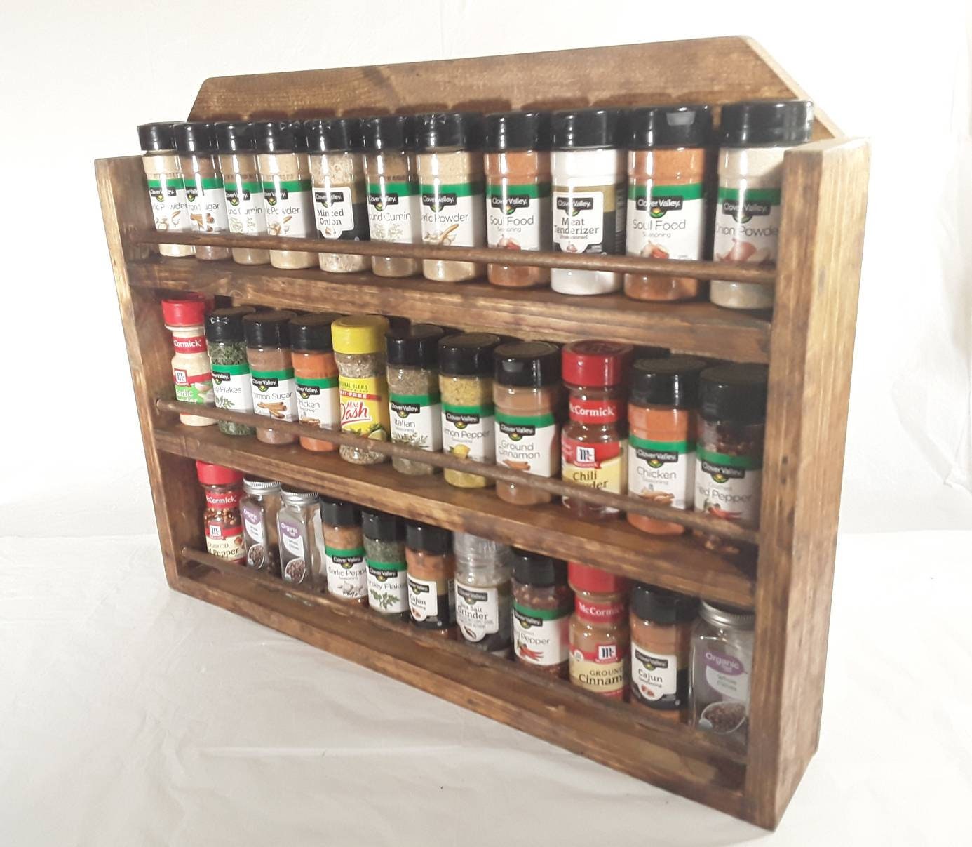Wall Spice Rack With 4 Spice Jars Handmade of Olive Wood/ Spice Rack Wall  Mount/ Wooden Salt Box Setfree Personalization Wood Conditioner 