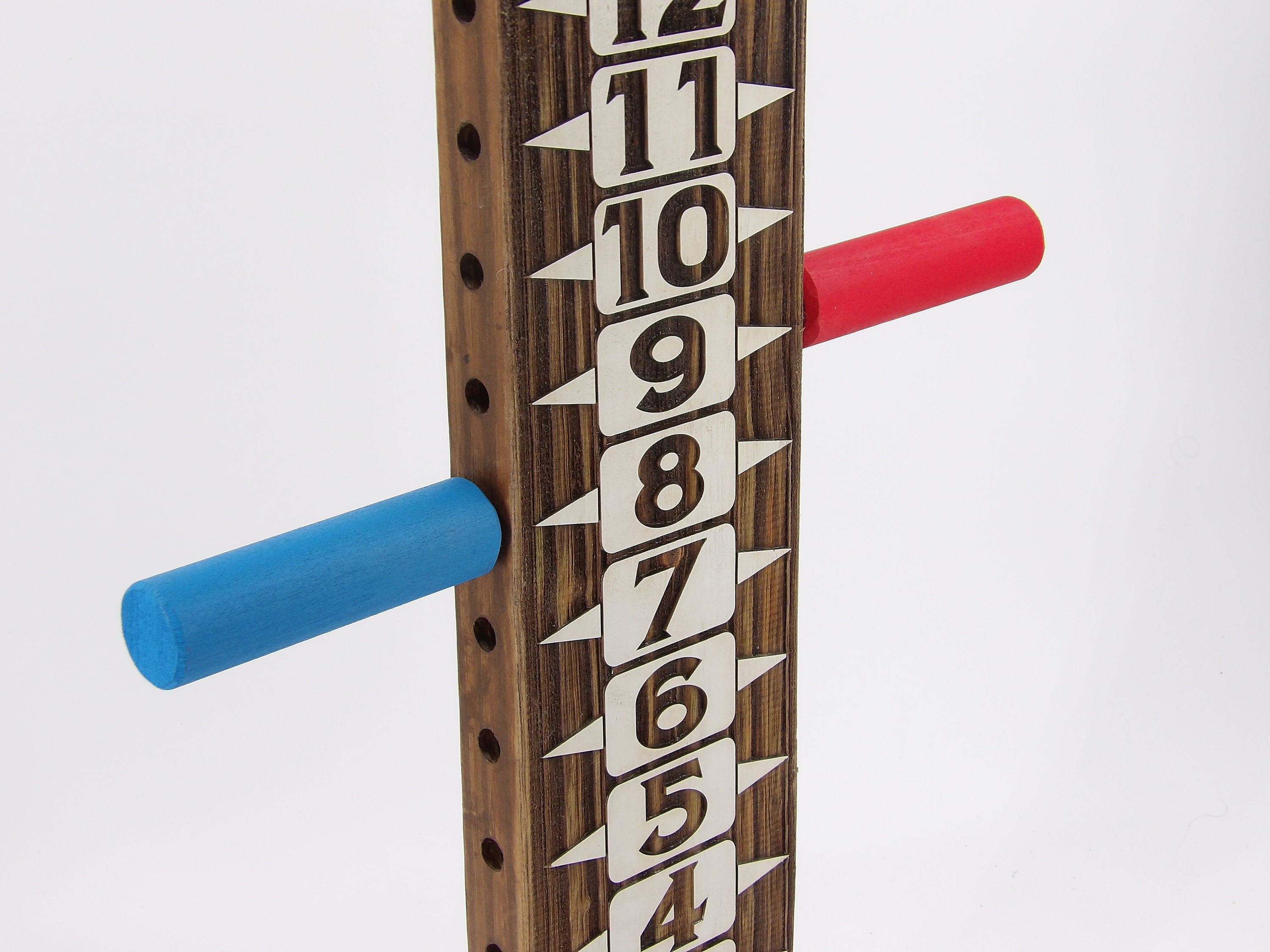 Petanque Bocce Cornhole Scoreboard With Pegs Laser Engraved Wood