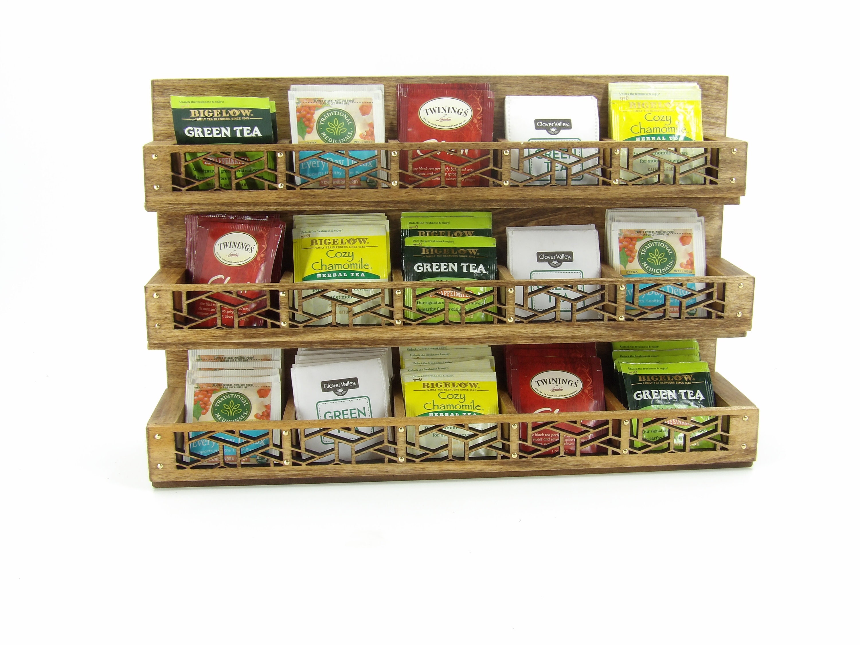 Vertical Rack Tea Made to Order Dark Tea Rack Organizer Rectangular Lattice Front for ...