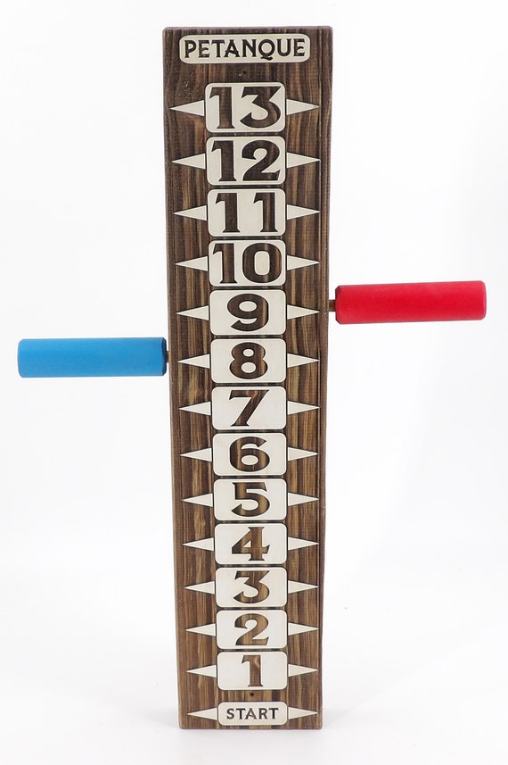 Petanque Bocce Cornhole Scoreboard With Pegs Laser Engraved Wood