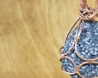 Wire Wrapped Lava Stone Oil Diffuser Necklace