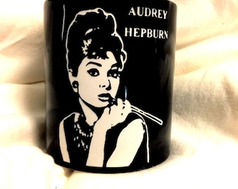 Audrey Hepburn Coffee Mug High Quality Original Art Image on Both Sides -  Etsy