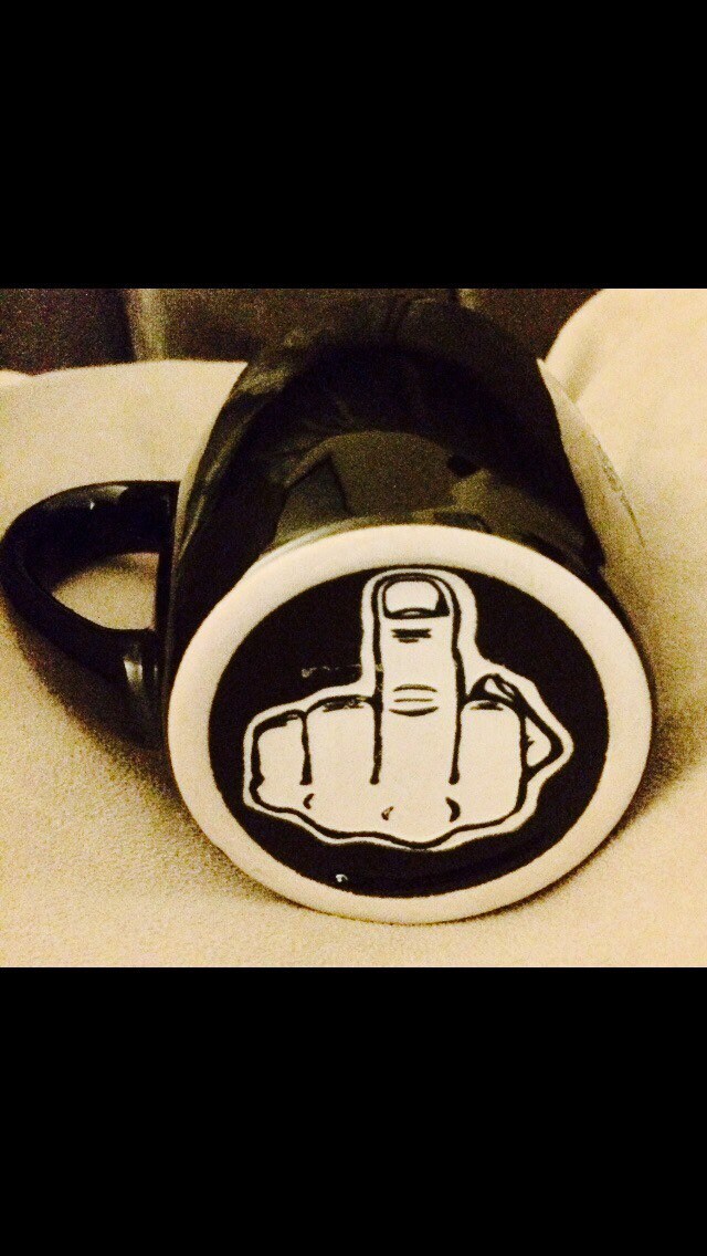 Engraved Coffee Mug: Funny Middle Finger Gift