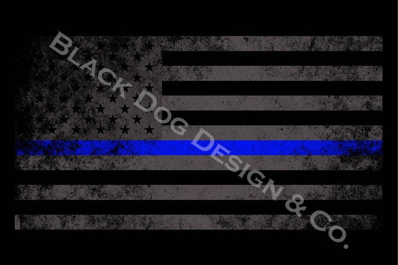 Distressed Thin Blue Line Flag Decal Outdoor Vehicle Decal Etsy