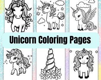 Dibujos de unicornios para colorear, dibujos de unicornios para niños, dibujos para colorear imprimibles, dibujos de unicornios para colorear, hojas digitales para colorear de unicornios.