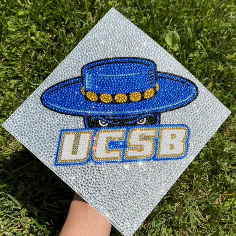 Ucsb Graduation Cap CUSTOM Jeweled Logo Graduation Cap (actual Hat)- College, High School ...