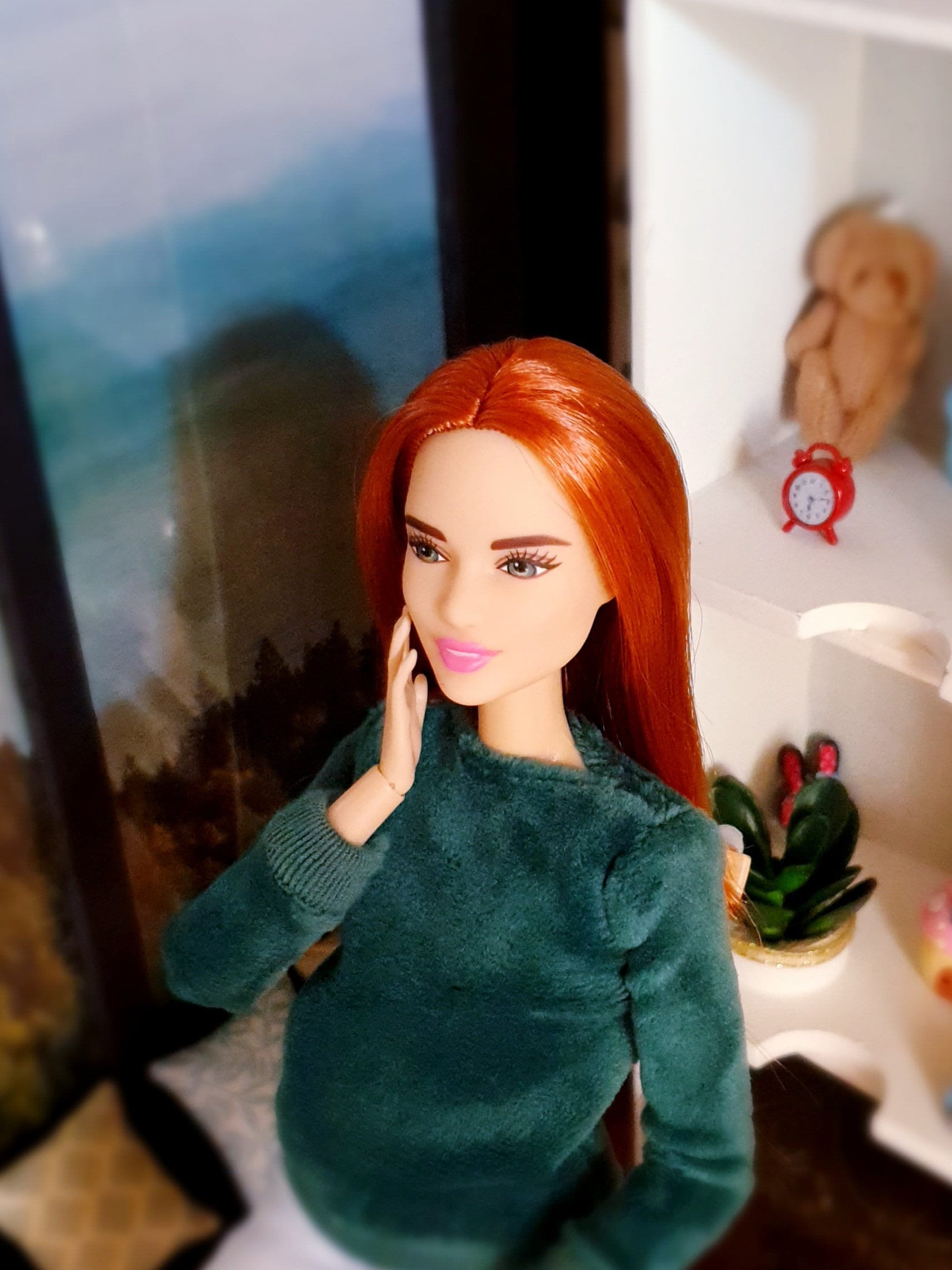 red hair barbie made to move