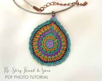 Joyas De Ganchillo PATRÓN DIGITAL, Patrón Pendientes De Hilo De Ganchillo, Foto Tutorial, Colgante Collar Boho De Ganchillo, Pdf, Regalo Diy, Para Ella