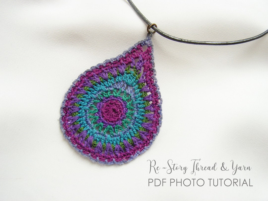 Digital Thread Crochet PATTERN Colorful BOHO Crochet Jewelry