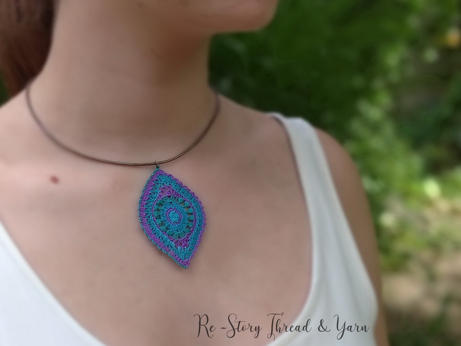 Crochet Necklace PATTERN BOHO Crochet Necklace Thread Etsy