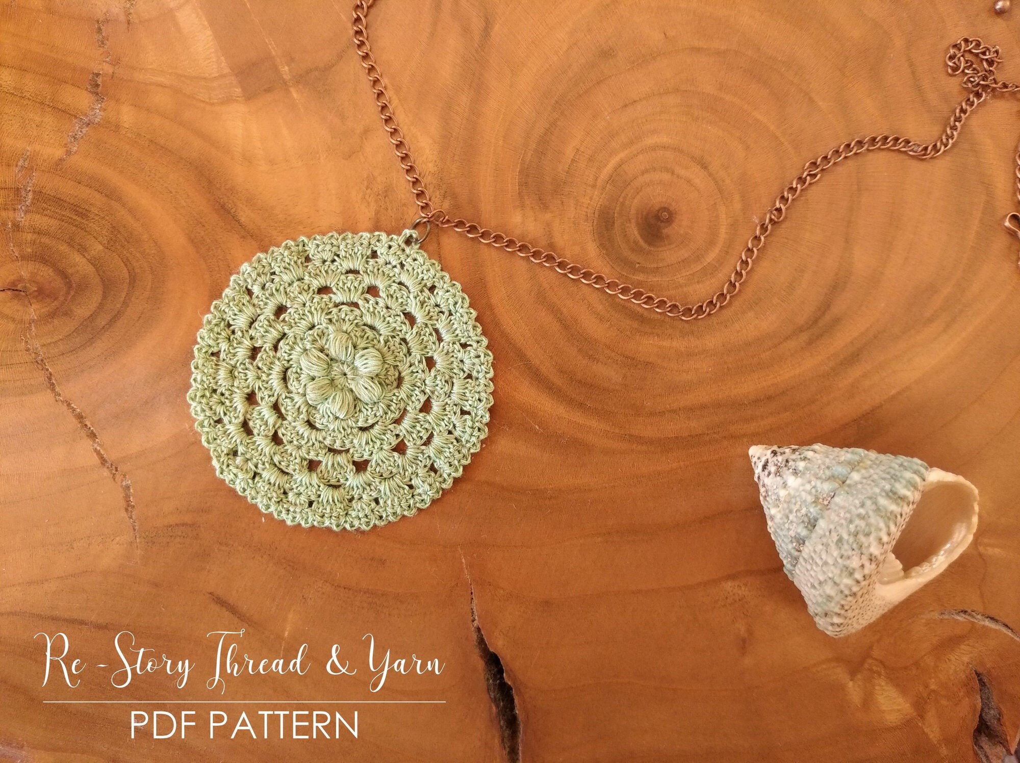 PATTERN Crochet Jewelry, Thread Crochet Necklace Pattern, PDF Tutorial, Lacy Vintage Pendant