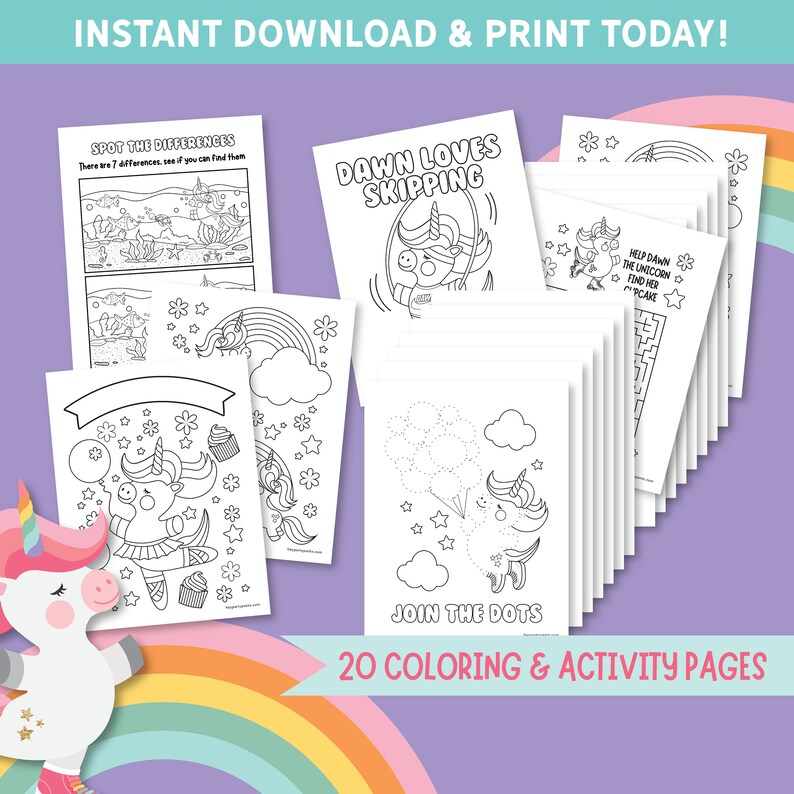 20 printable unicorn coloring pages activity sheets kraft