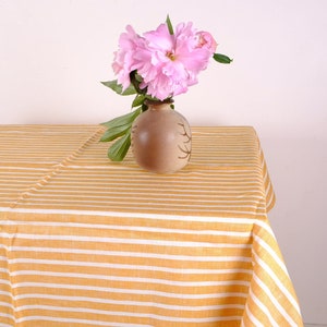 YELLOW mustard Linen tablecloth - elegant linen tablecloth - custom size Round, square, rectangular table linen stonewashed easter spring