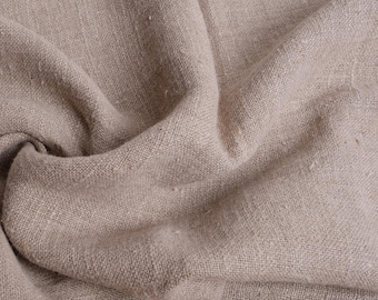 Pure linen fabric,  very Heavy weight, unDyed, stonewashed. 280 gsm Organic linen fabric by the yard, by the meter. Rustic fabric upholstery