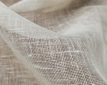 Thin linen fabric for curtains  100% flax transparent, loose weave sheer fabric  medium weight transparent. CHEESECLOTH by the yard
