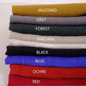 PESO PESANTE Molti colori Tessuto 100% lino, lino stonewashed VERDE naturale blu nero marrone 240 g/m² tagliato a misura o metro morbido