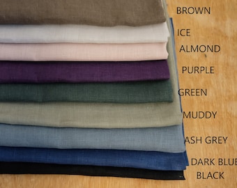 Many colours 100% linen fabric flax. natural  Pink blue black  brown medium weight 180gsm by the yard or meter soft