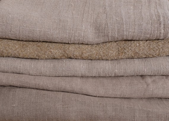 Pure Linen Fabric, Very Heavy Weight, Undyed, Prewashed. 280 Gsm Organic  Linen Fabric by the Yard, Linen Fabric by the Meter. Rustic Fabric 