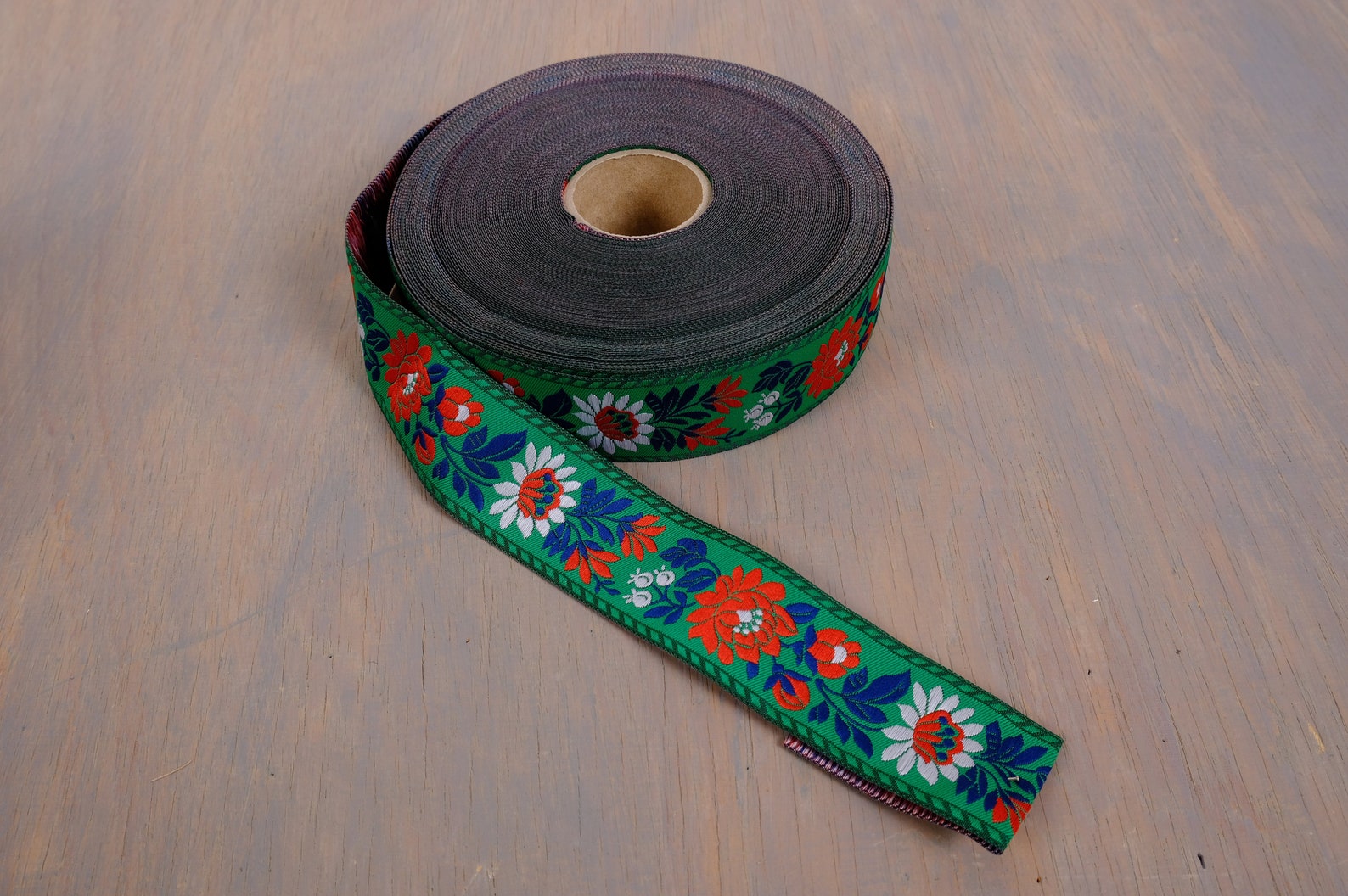 Green Vintage Trim by the Yard Upholstery Trim Woven Trim Etsy