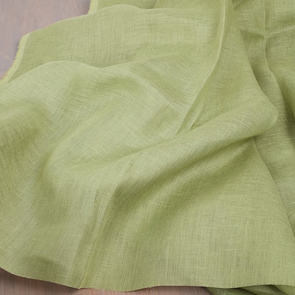 Gauze 100% linen fabric flax Red Yellow Green. transparent, loose weave sheer, lightweight. 110gsm by the yard or meter