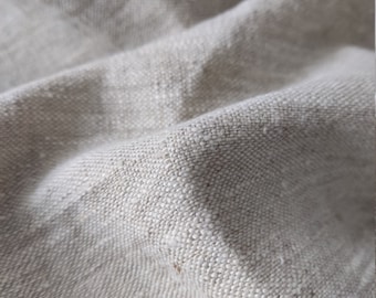 Soft linen fabric, very Heavy weight canvas, unDyed. 280 gsm Organic linen fabric by the yard,  by the meter. UPHOLSTERY stonewashed