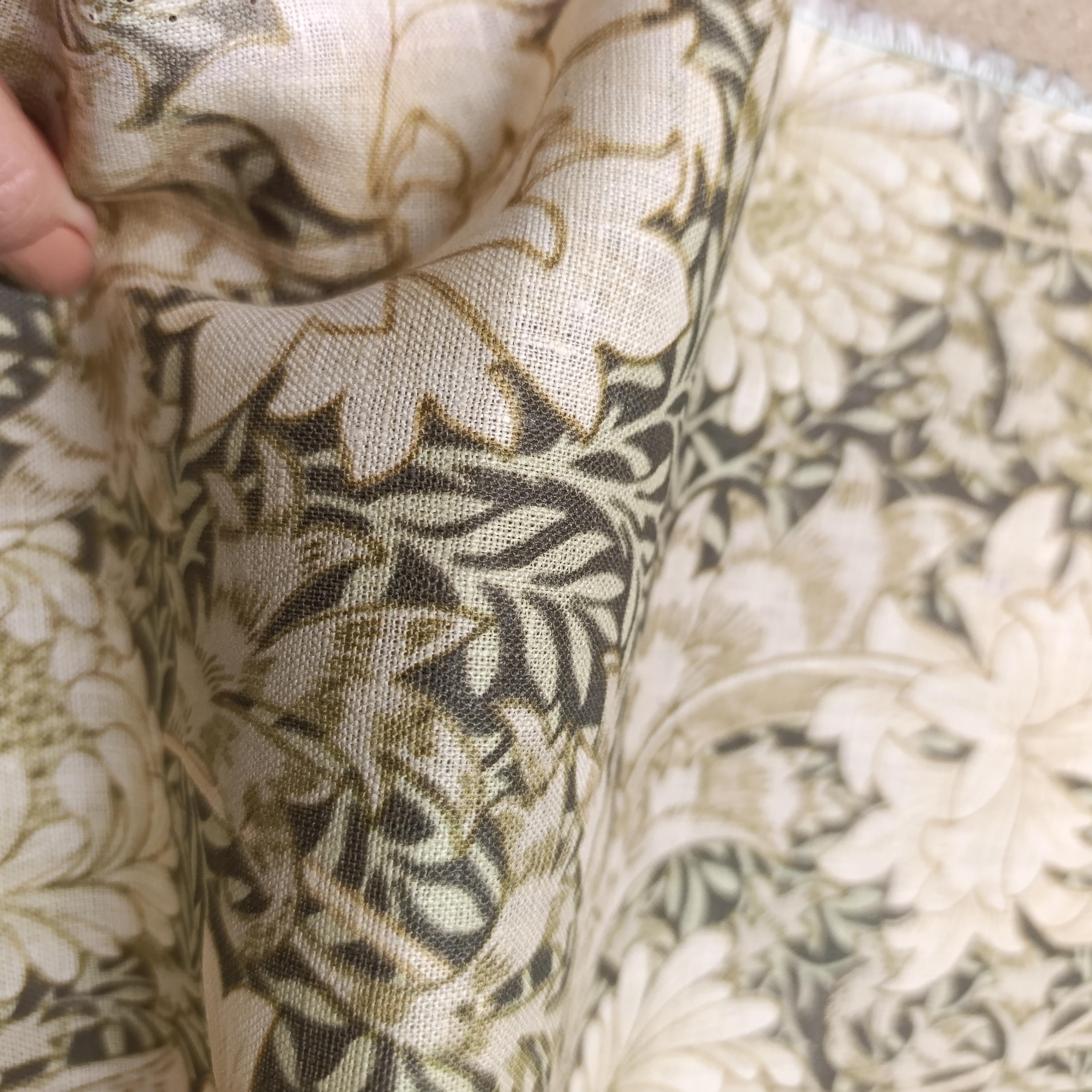 Pattern Linen Material Soft Floral Pattern Linen Fabric, Heavy Weight Linen Upholstery Flax ...