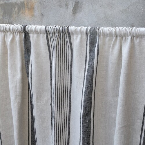 Blackout Curtains 100 Linen Striped Softened Window Panel India Blackout Curtains 100 Linen Striped, Red Black Gray Kitchen Curtains