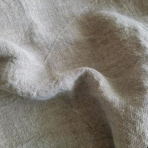 Wide Soft Pure linen fabric, extra Heavy weight canvas, unDyed 350 gsm Organic linen fabric by the yard, by the meter rustic stonewashed