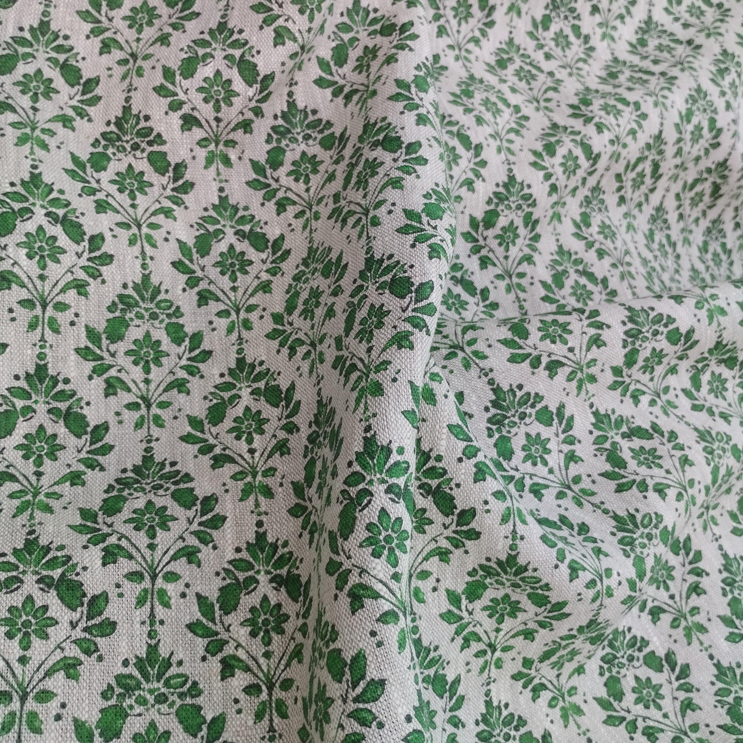 Pattern Linen Material Softened Floral Pattern Linen Fabric, Heavy Weight Linen Upholstery ...
