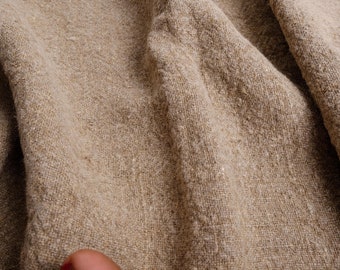 TWILL Pure linen fabric, Heavy weight, Not-Dyed, Pre-washed 400 gsm Organic linen fabric by the yard, linen fabric by the meter Rustic weave